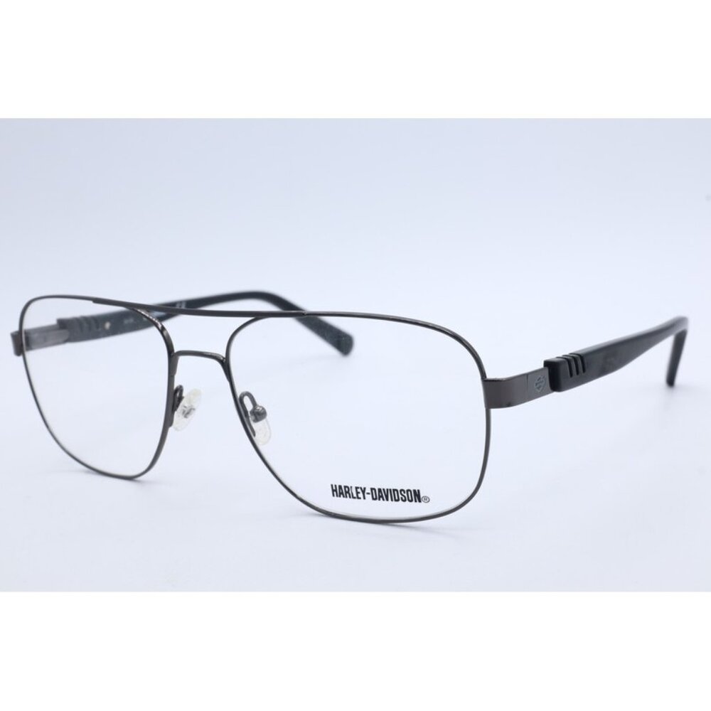 HARLEY-DAVIDSON HD 0783 008 Aviator Matte Black Eyeglasses Clear Lenses 58mm